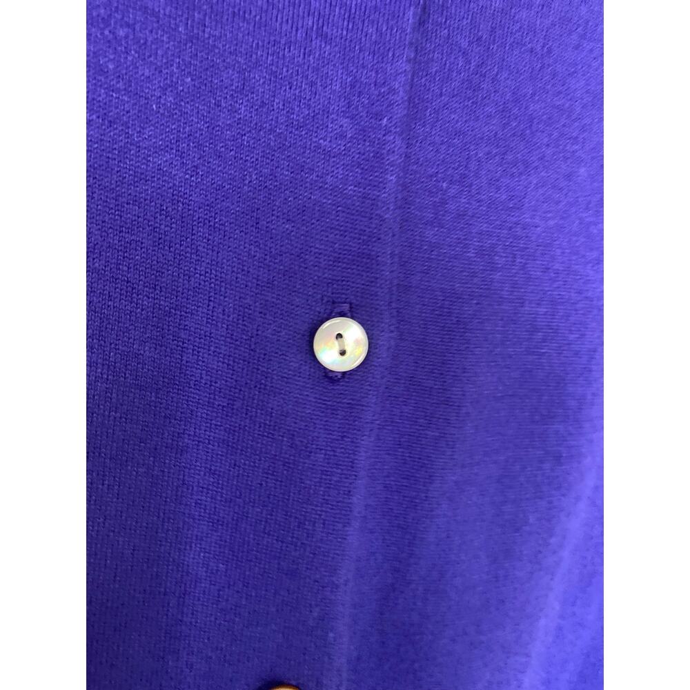 Lands End Purple Classic Button Up Cardigan XL 18 Feminine Cotton Blend - Picture 3 of 7